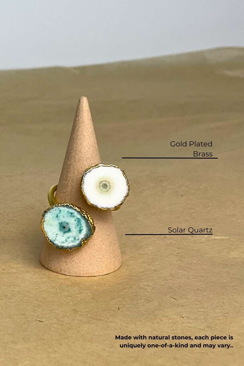 Two Stone Solar Quartz - Ring - Hi Handmade