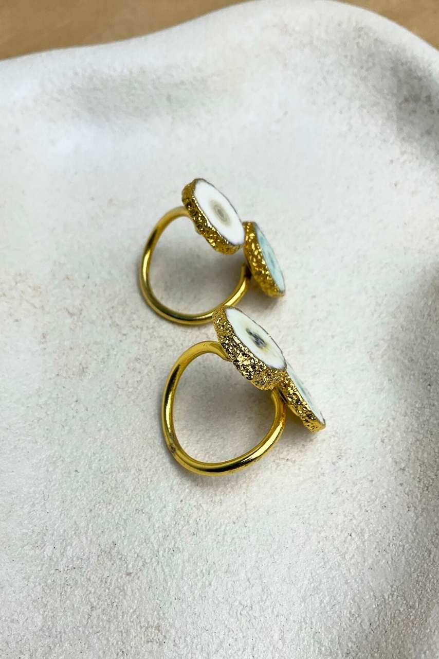 Two Stone Solar Quartz - Ring - Hi Handmade