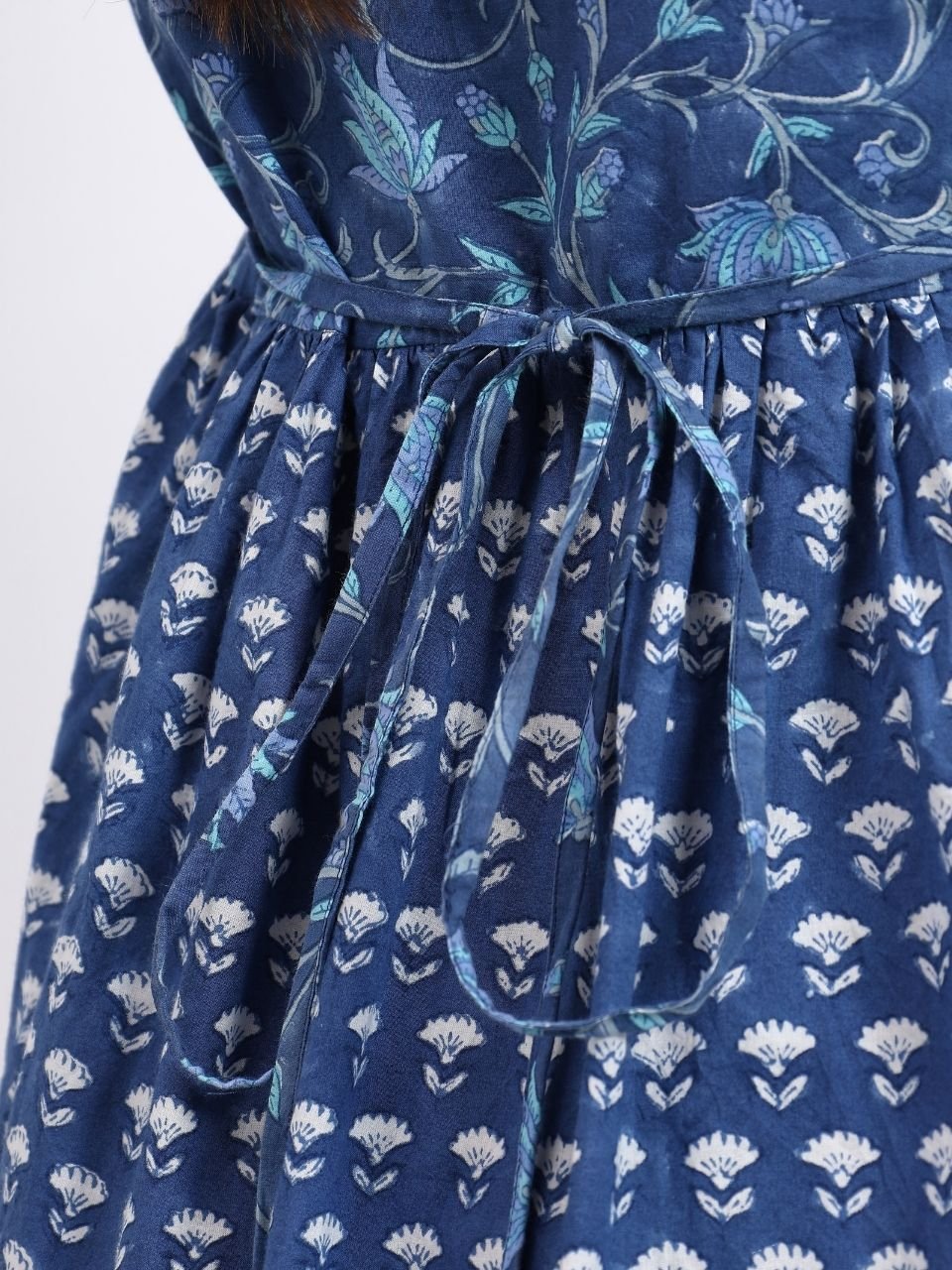 Vicki Cotton Dress - Blue - Hi Handmade