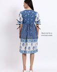 Vicki Cotton Dress - Blue - Hi Handmade