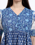 Vicki Cotton Dress - Blue - Hi Handmade