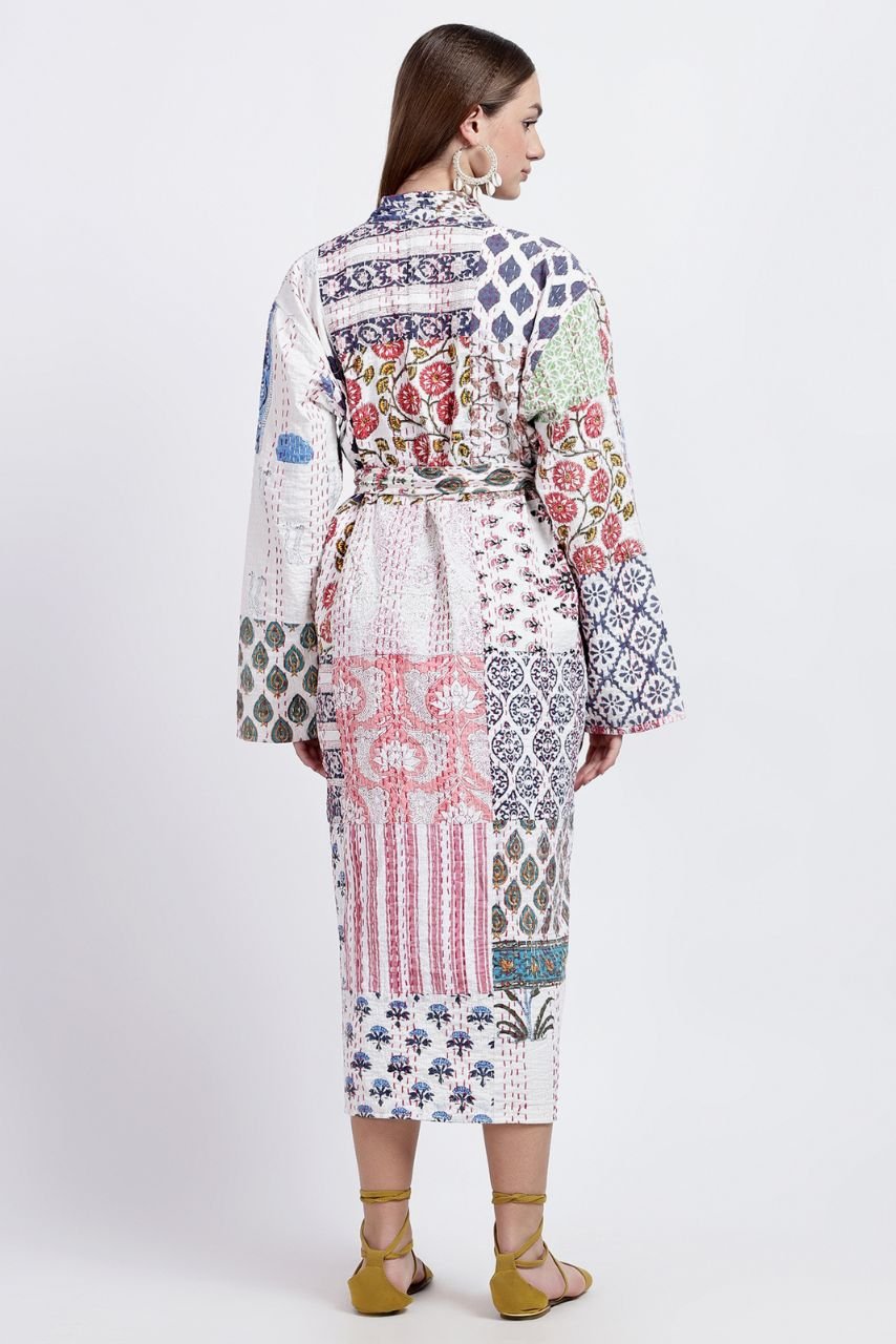 Vintage Kantha Patchwork Jacket - Long - Hi Handmade