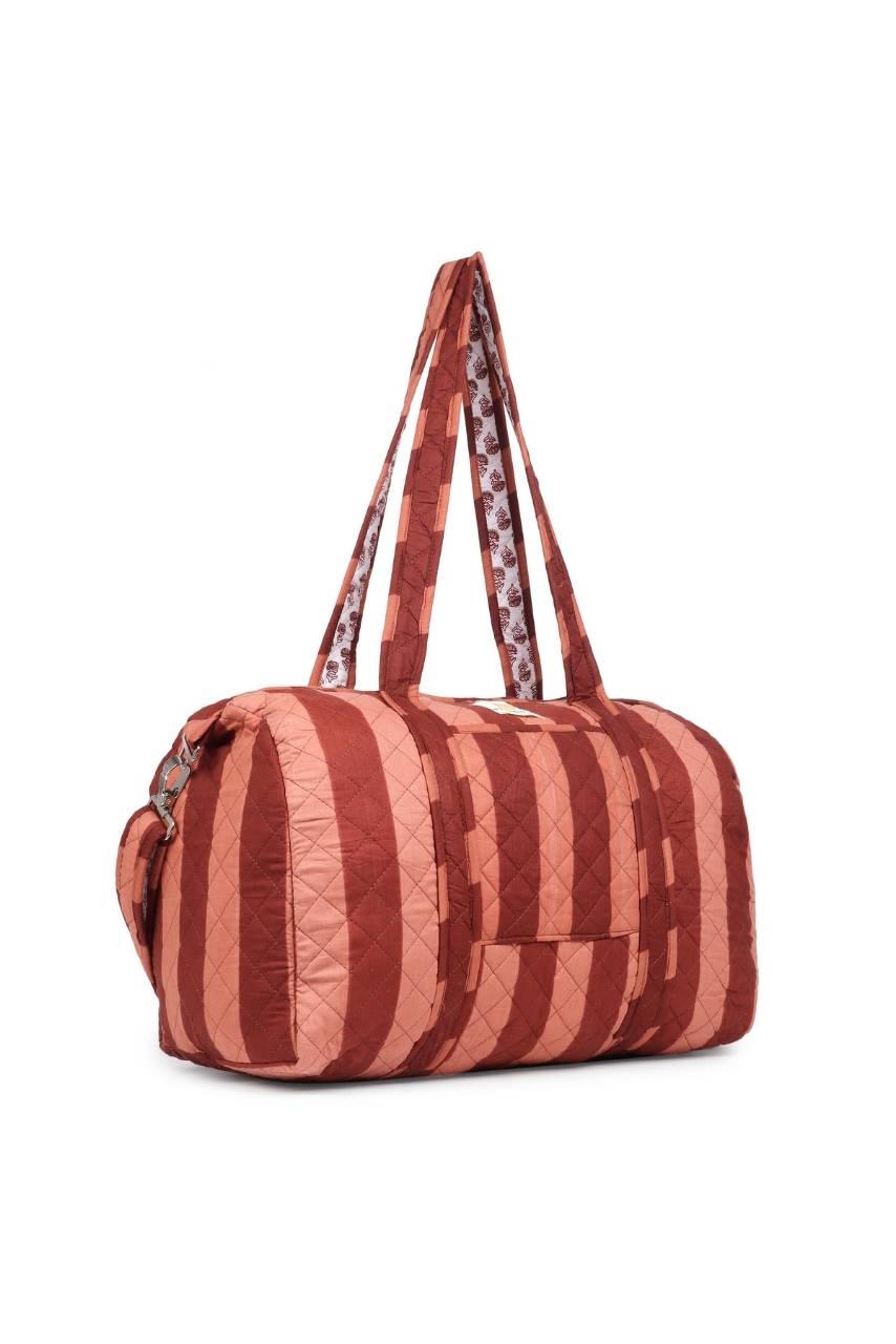 [Wonky] Cotton Duffle Bag - Brown - Hi Handmade