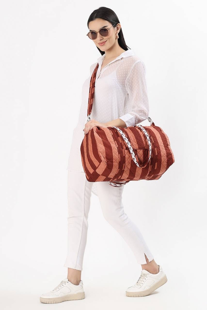 [Wonky] Cotton Duffle Bag - Brown - Hi Handmade