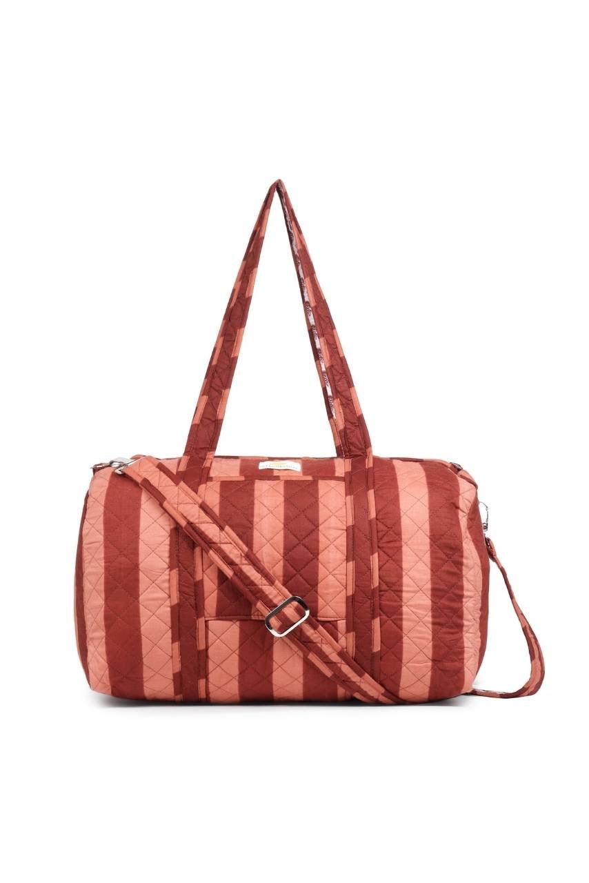 [Wonky] Cotton Duffle Bag - Brown - Hi Handmade